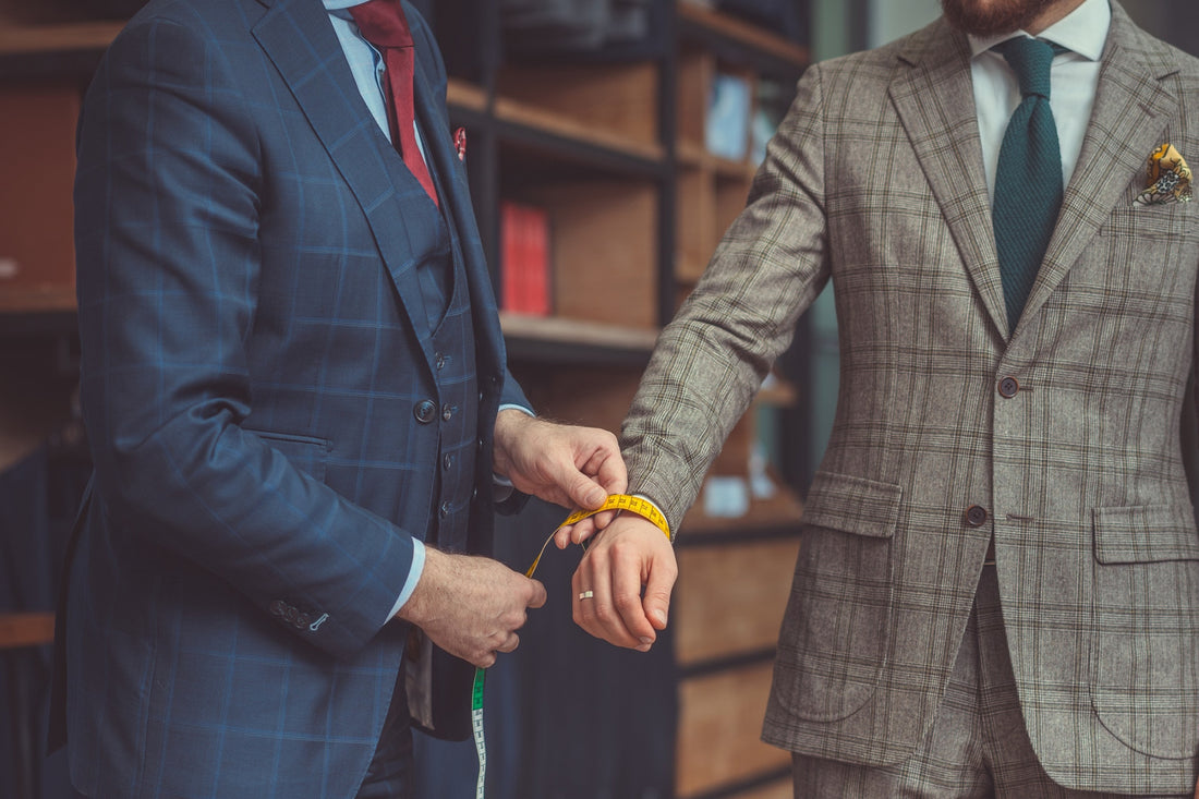 Custom Checkered Beige Suit